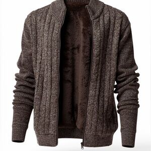 Buffalo David Bitton Men's Zip Up Sweater - Brown.    CAJA. #. 3